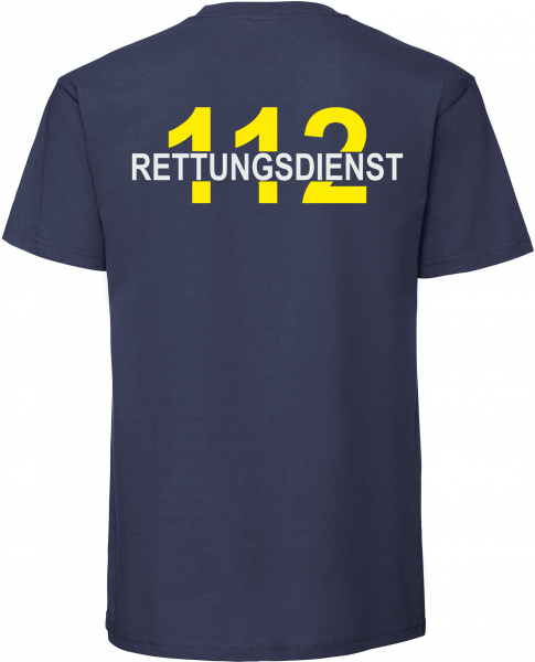 Rettungsdienst 112 T-Shirt Navy mit Reflektion